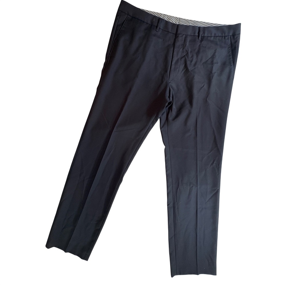 Hugo Boss Cagan1-US Dress Pants Mens 40R Navy Blue Wool Blend Tailored Slacks
